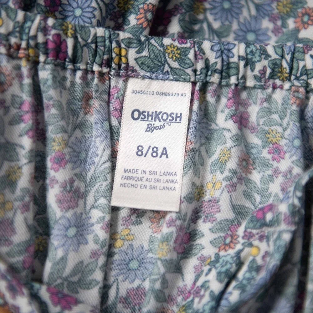 OshKosh Girls Floral Button Front Tie Waist Dress